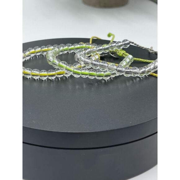 4ocean Recycled Bali Beaded Adjustable Yellow Blue Gray Bracelet set of three - Picture 2 of 9